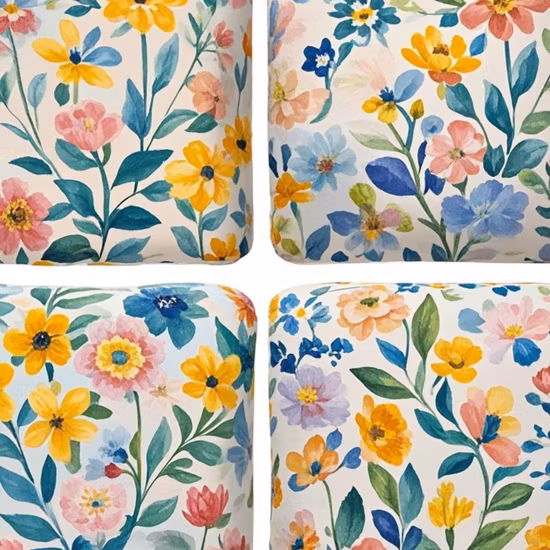 꽃 패턴 토끼 디지털 인쇄 폴리에스테르 태프타 원단